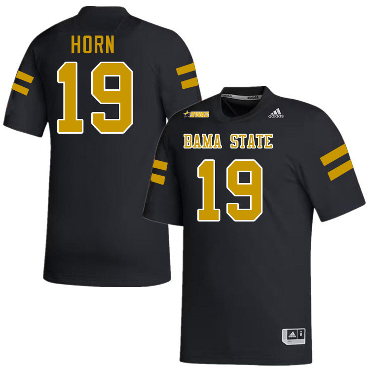 Alabama State Hornets #19 Eric Horn College Football Jerseys Stitched Sale-Black